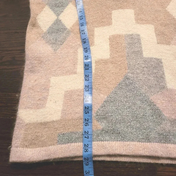 M.J. CARROLL Silk Angora Lambswool pink gray beige cream tunic sweater VINTAGE M - Picture 12 of 13